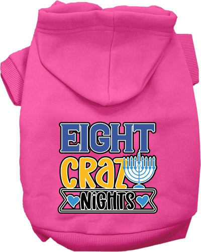 Hanukkah Pet, Dog and Cat Hoodie Screen Printed, Eight Crazy Nights