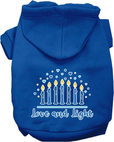 Hanukkah Pet, Dog and Cat Hoodie Screen Printed, Love and Light