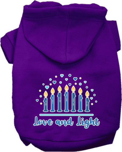 Hanukkah Pet, Dog and Cat Hoodie Screen Printed, Love and Light
