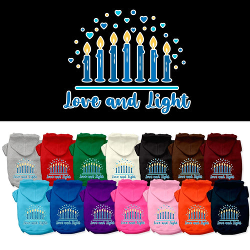 Hanukkah Pet, Dog and Cat Hoodie Screen Printed, Love and Light