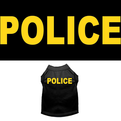 Halloween Pet Dog & Cat Shirt Screen Printed, Police Costume