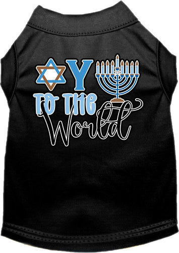 Hanukkah Pet Dog and Cat Shirt Screen Printed, Oy To The World