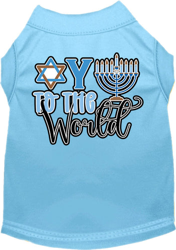 Hanukkah Pet Dog and Cat Shirt Screen Printed, Oy To The World