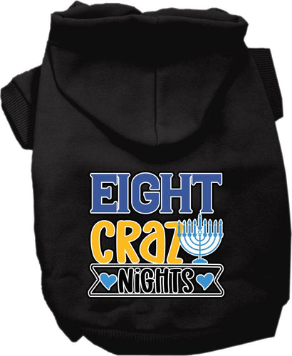 Hanukkah Pet, Dog and Cat Hoodie Screen Printed, Eight Crazy Nights