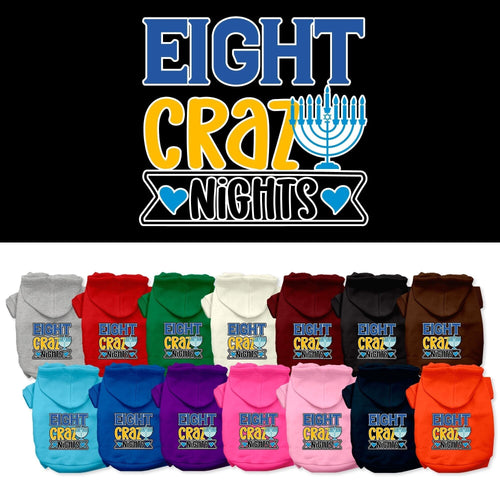 Hanukkah Pet, Dog and Cat Hoodie Screen Printed, Eight Crazy Nights