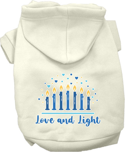 Hanukkah Pet, Dog and Cat Hoodie Screen Printed, Love and Light