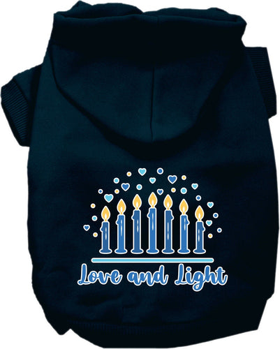Hanukkah Pet, Dog and Cat Hoodie Screen Printed, Love and Light