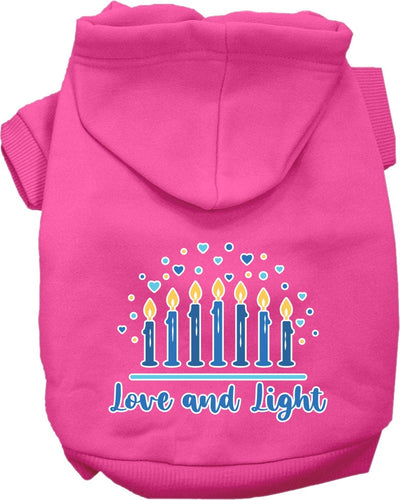 Hanukkah Pet, Dog and Cat Hoodie Screen Printed, Love and Light