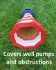 Amish  Handmade Patriotic Solar Lighthouse - Landmark Replica - Garden Decor