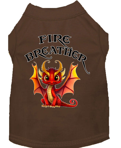 Pet Dog & Cat Shirt Screen Printed, Fire Breather Dragon