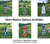 Amish  Handmade Patriotic Solar Lighthouse - Landmark Replica - Garden Decor