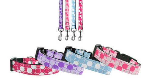 Pet Dog & Cat Nylon Collar or Leash, Diagonal Dots