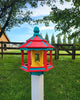 Amish Handmade Gazebo Bird Feeder – Weather-Resistant Poly Lumber Feeder with Wide Feeding Opening for Outdoor Birds