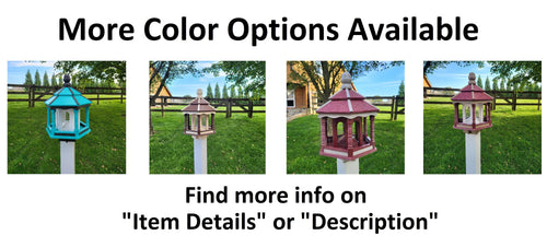 Amish Handmade Gazebo Bird Feeder – Weather-Resistant Poly Lumber Feeder with Wide Feeding Opening for Outdoor Birds