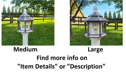 Amish Handmade Gazebo Bird Feeder – Weather-Resistant Poly Lumber Feeder with Wide Feeding Opening for Outdoor Birds