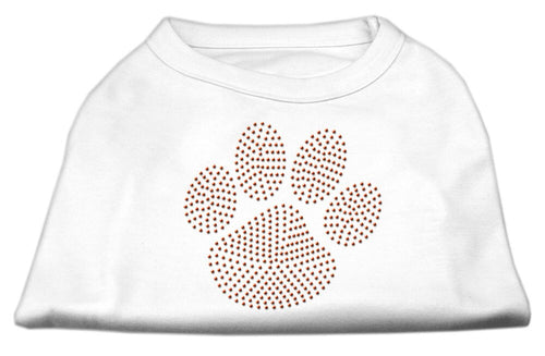 Pet Dog & Cat Shirt Rhinestone, Orange Paw