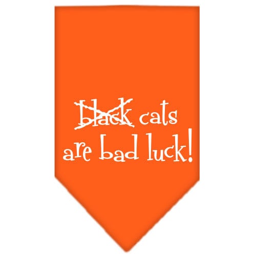 Halloween Pet and Dog Bandana Screen Printed, Black Cats are Bad Luck