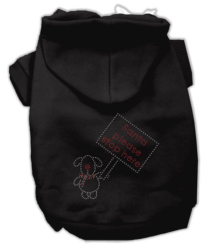 Christmas Pet Hoodie Rhinestone, Santa, Please Stop Here