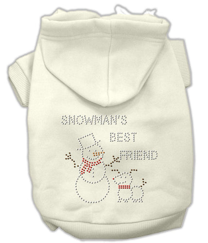 Christmas Pet Hoodie Rhinestone, Snowman's Best Friend