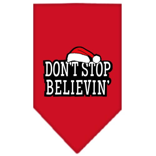 Christmas Pet and Dog Bandana Screen Printed, Don't Stop Believin'