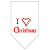 Christmas Pet and Dog Bandana Screen Printed, I Heart Christmas
