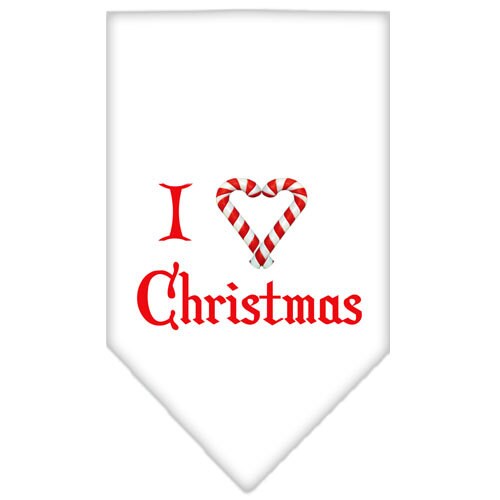 Christmas Pet and Dog Bandana Screen Printed, I Heart Christmas