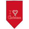 Christmas Pet and Dog Bandana Screen Printed, I Heart Christmas