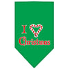 Christmas Pet and Dog Bandana Screen Printed, I Heart Christmas