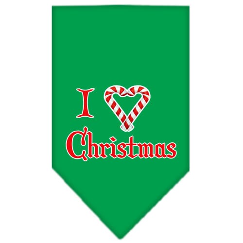 Christmas Pet and Dog Bandana Screen Printed, I Heart Christmas
