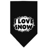 Christmas Pet and Dog Bandana Screen Printed, I Love Snow