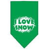 Christmas Pet and Dog Bandana Screen Printed, I Love Snow