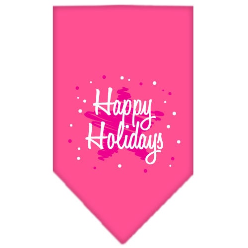 Christmas Pet and Dog Bandana Screen Printed, Scribble Happy Holidays