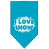Christmas Pet and Dog Bandana Screen Printed, I Love Snow