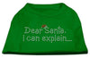 Christmas Pet Dog & Cat Shirt Rhinestone, Dear Santa, I Can Explain