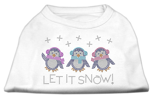 Christmas Pet Dog & Cat Shirt Rhinestone, Let It Snow Penguins