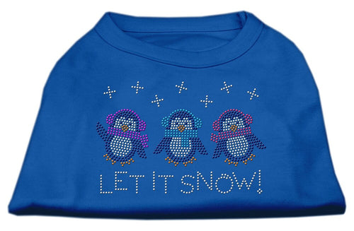 Christmas Pet Dog & Cat Shirt Rhinestone, Let It Snow Penguins
