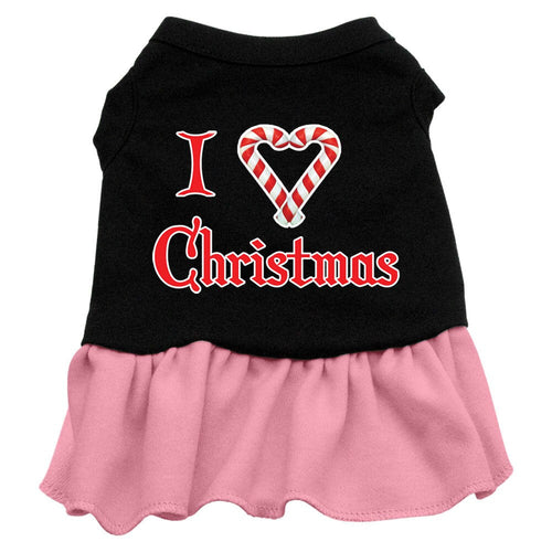 Christmas Pet Dress Screen Printed, I Love Christmas