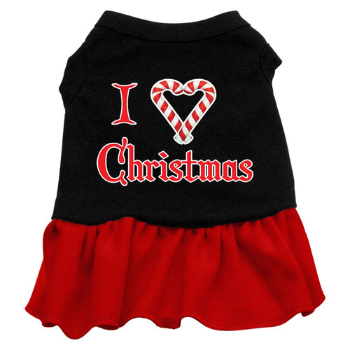 Christmas Pet Dress Screen Printed, I Love Christmas