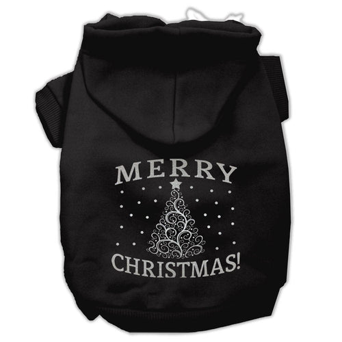 Christmas Pet Hoodie Screen Printed, Shimmer Christmas Tree