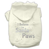 Christmas Pet Hoodie Screen Printed, I Believe In Santa Paws