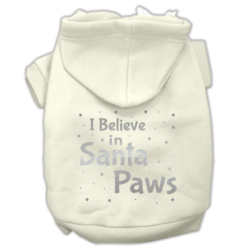 Christmas Pet Hoodie Screen Printed, I Believe In Santa Paws