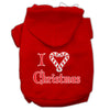 Christmas Pet Hoodie Screen Printed, I Heart Christmas