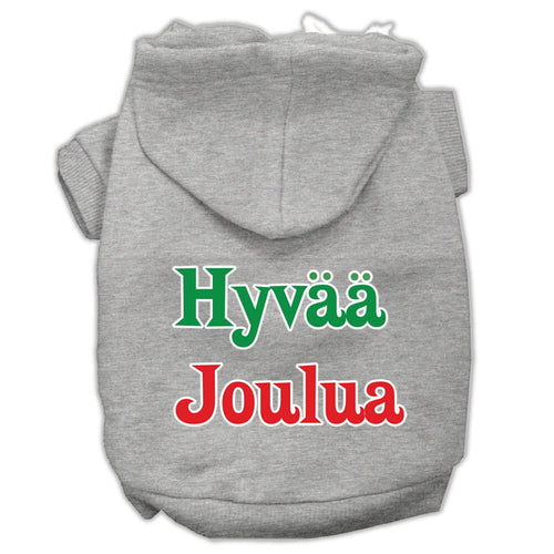 Pet Dog & Cat Hoodie Screen Printed, Hyvaa Joulua