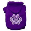 Pet Hoodie Chevron Paw Print