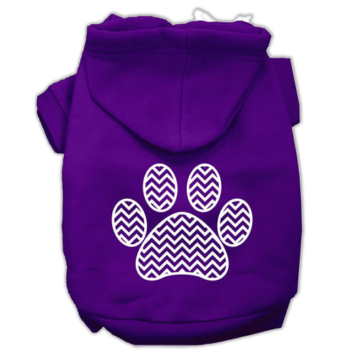 Pet Hoodie Chevron Paw Print