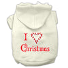Christmas Pet Hoodie Screen Printed, I Heart Christmas