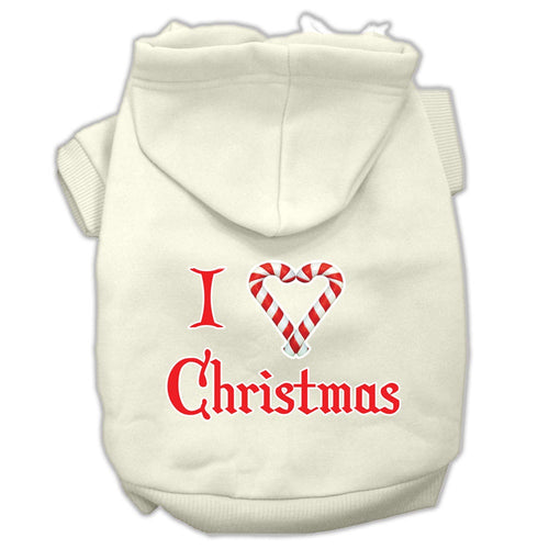 Christmas Pet Hoodie Screen Printed, I Heart Christmas