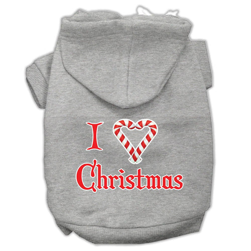 Christmas Pet Hoodie Screen Printed, I Heart Christmas