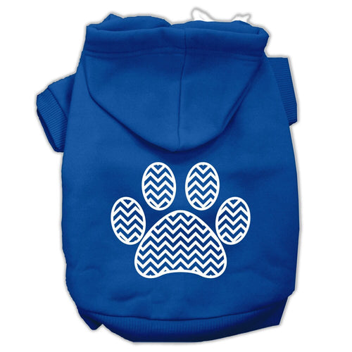 Pet Hoodie Chevron Paw Print
