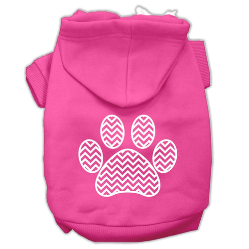 Pet Hoodie Chevron Paw Print